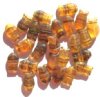 25 15mm Transparent Matte Topaz Tortoise Fish Beads